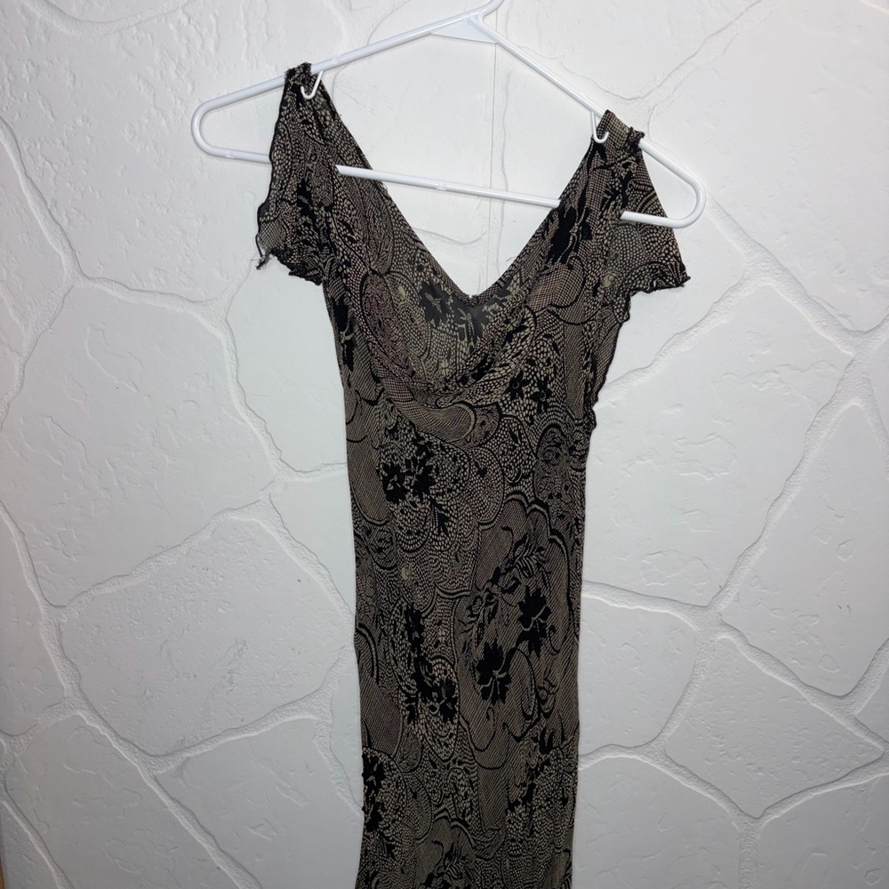 Chic Black and Cream Asymmetrical Dress